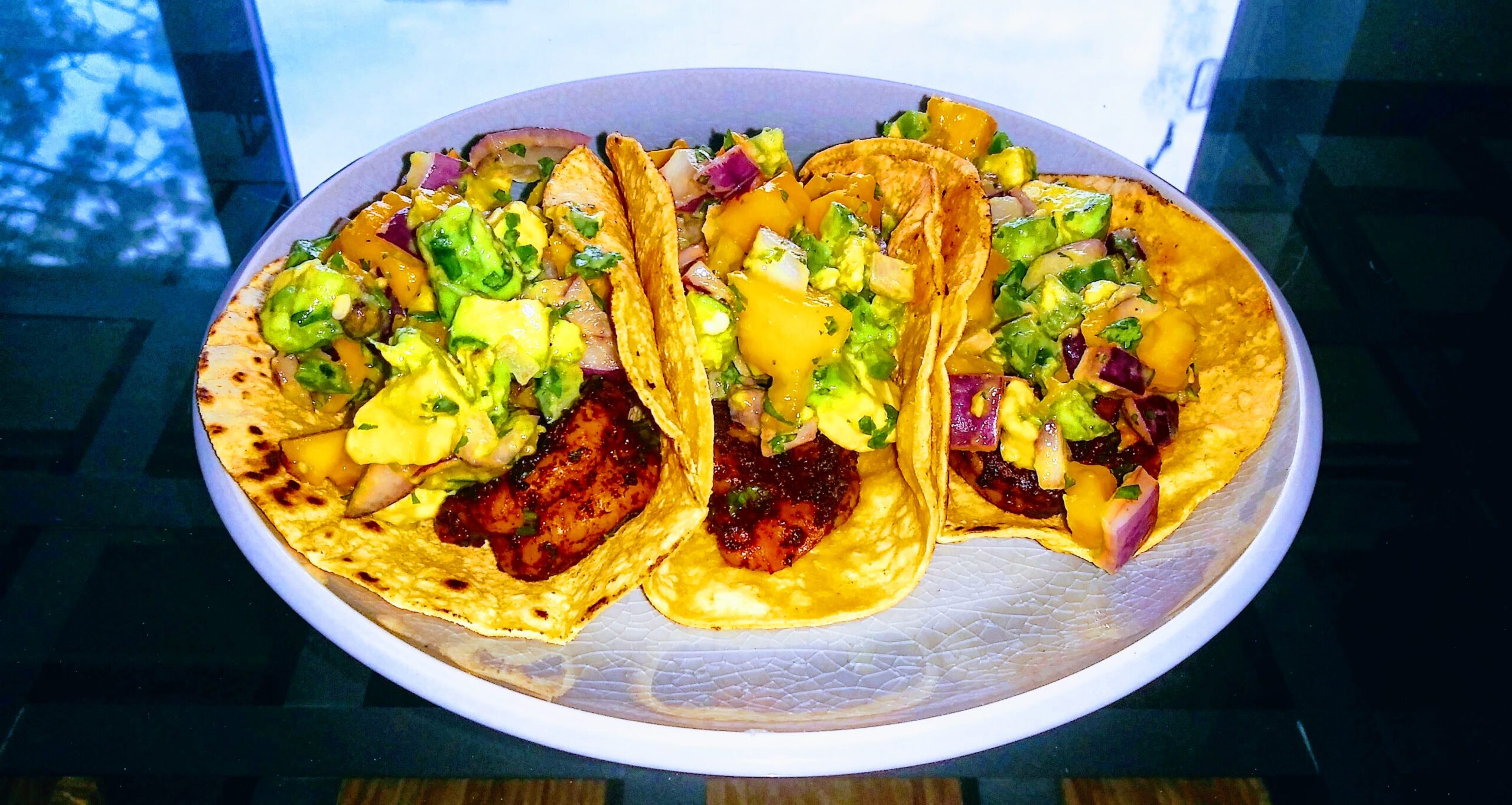 10-Minute Chipotle Shrimp Tacos With Mango Avocado Salsa