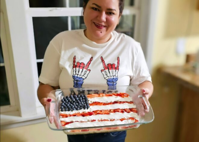 Easy No-Bake American Flag Cheesecake Bars