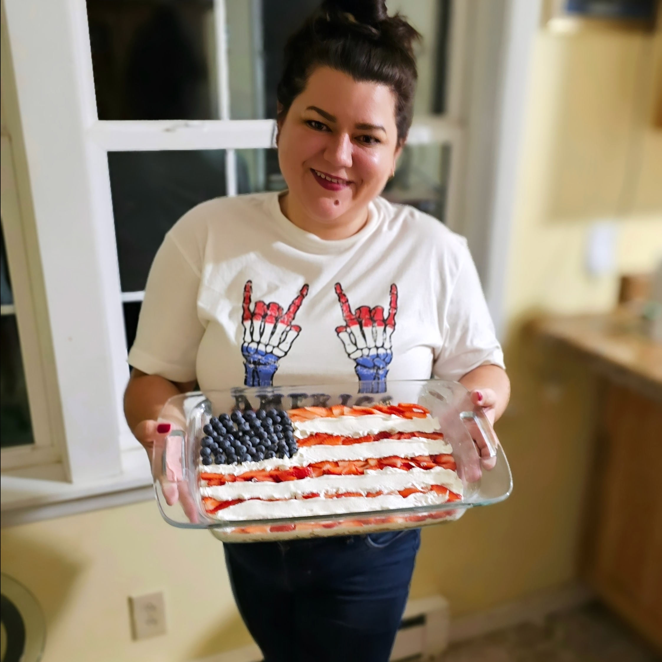 Easy No-Bake American Flag Cheesecake Bars